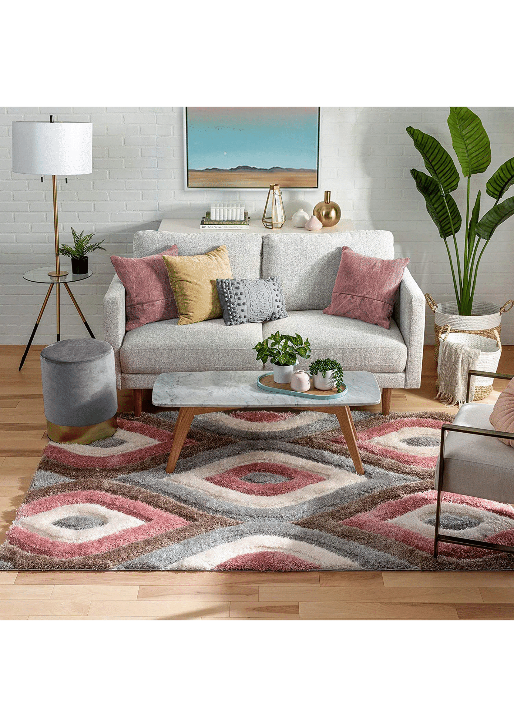 Abstract Elegance: Gray Geometric Rug - Nestern