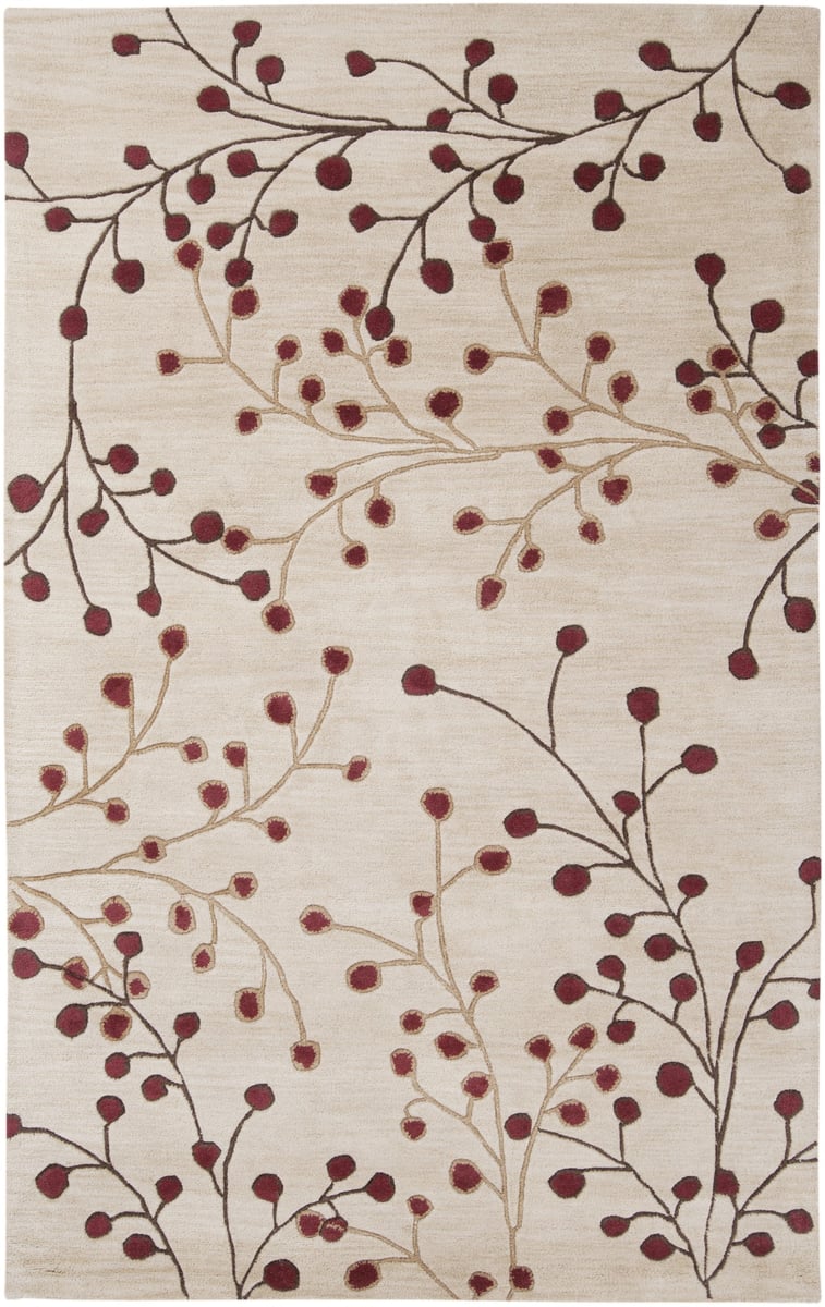 Artistic Floral Branch Design Wool Area Rug - Switzerland Wool Collections - Custom Sizes - Nestern