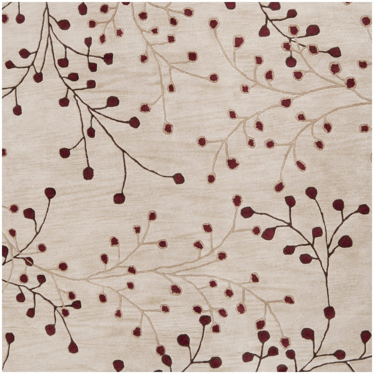 Artistic Floral Branch Design Wool Area Rug - Switzerland Wool Collections - Custom Sizes - Nestern