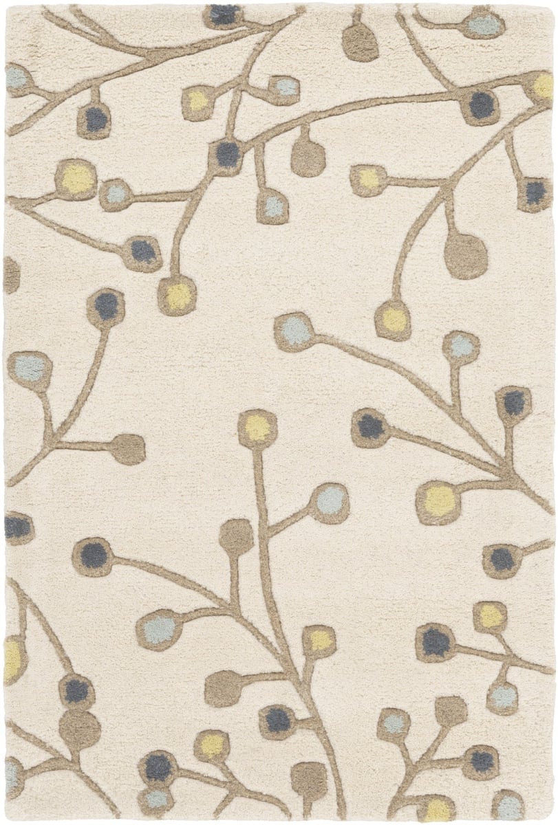 Artistic Floral Branch Design Wool Area Rug - Switzerland Wool Collections - Custom Sizes - Nestern