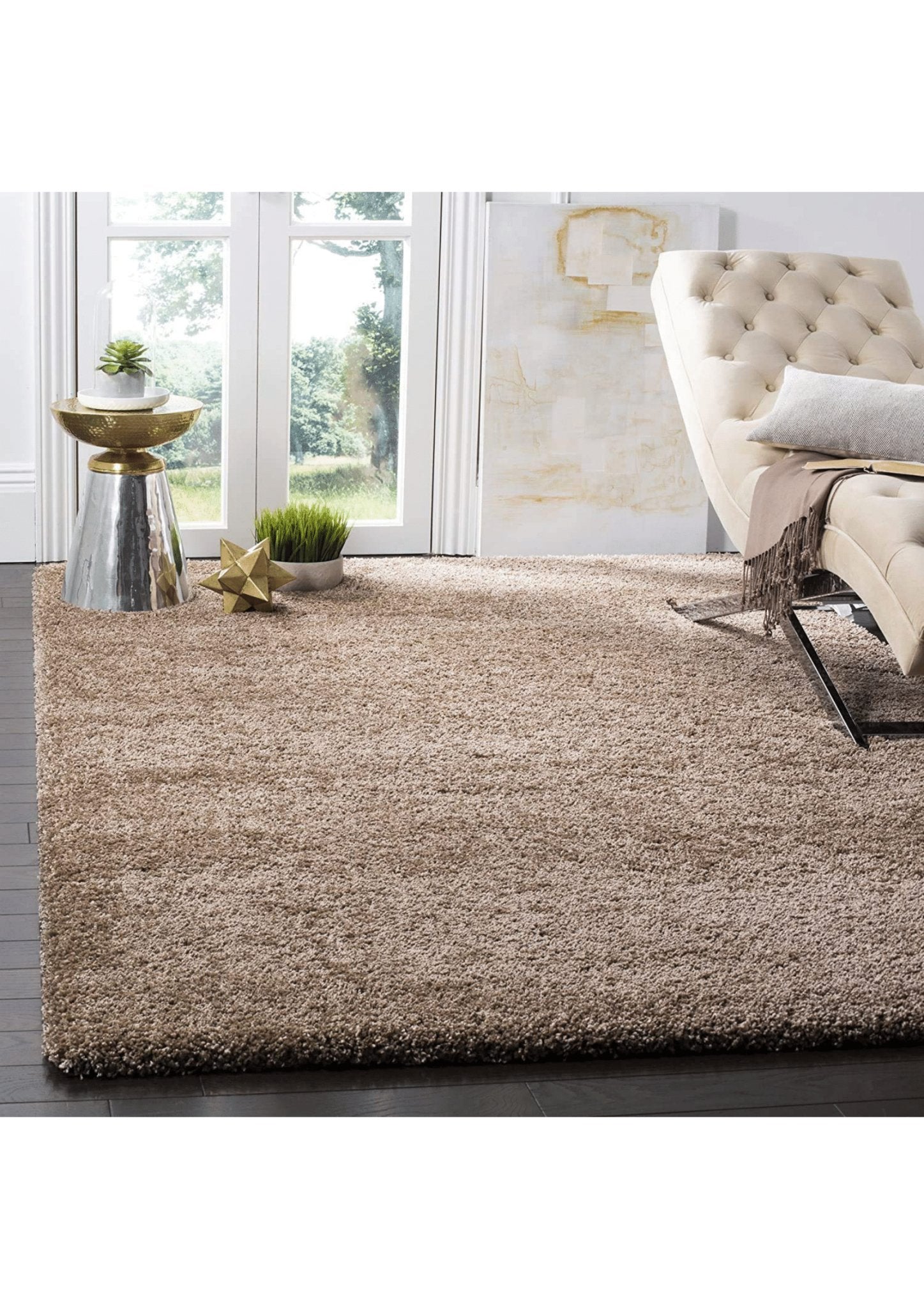 Bliss Beige Shaggy Rug - Nestern