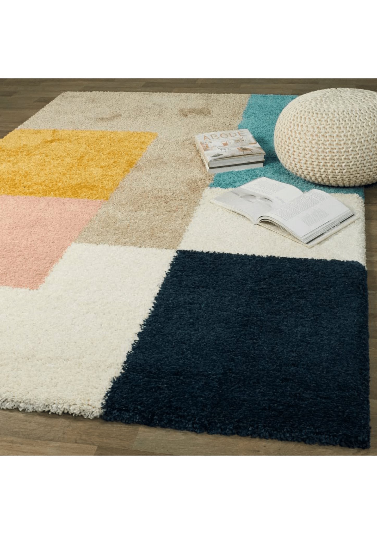 Block Color Geometric Rug - Nestern