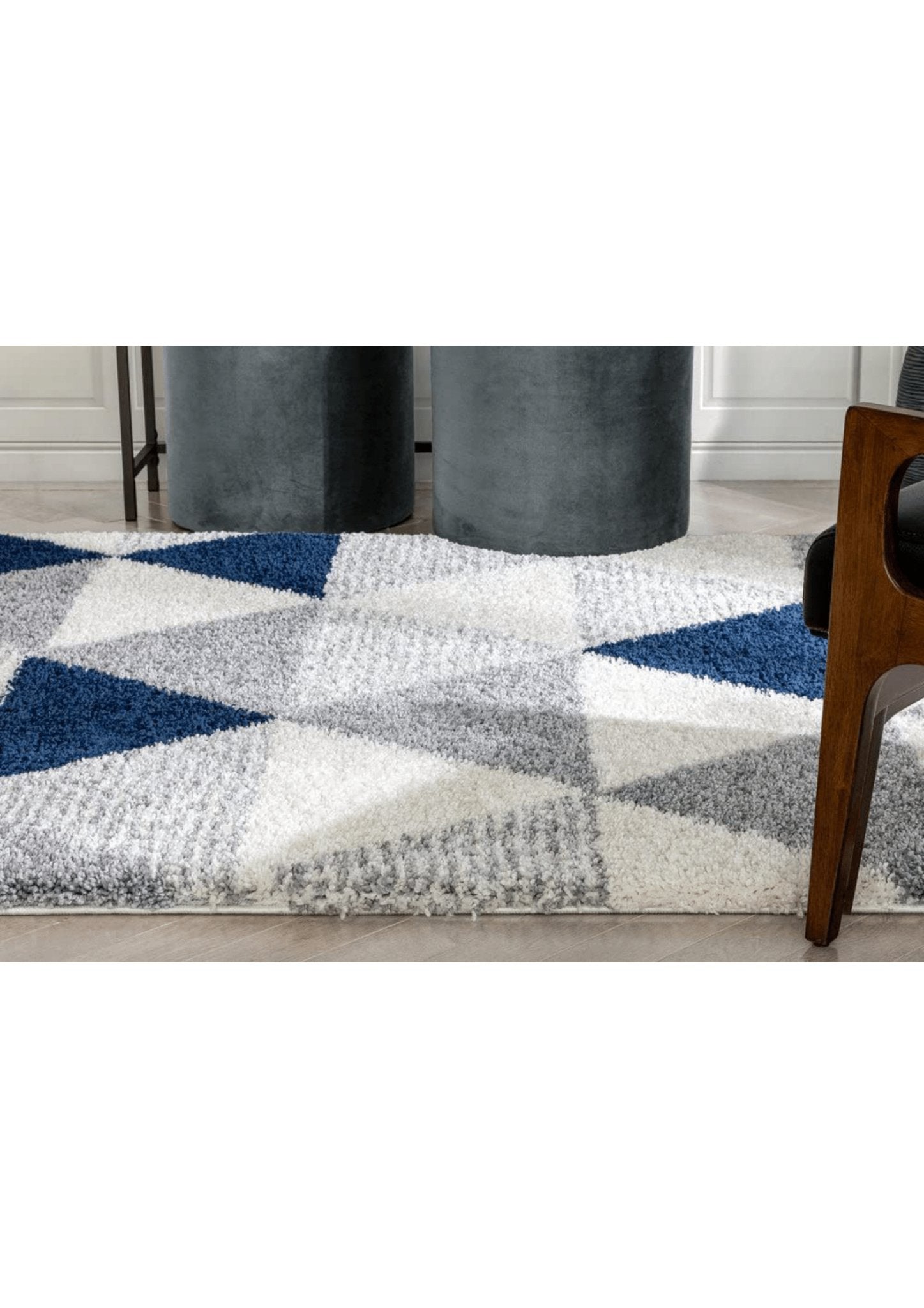 Blue Harmony Geometric Rug - Nestern