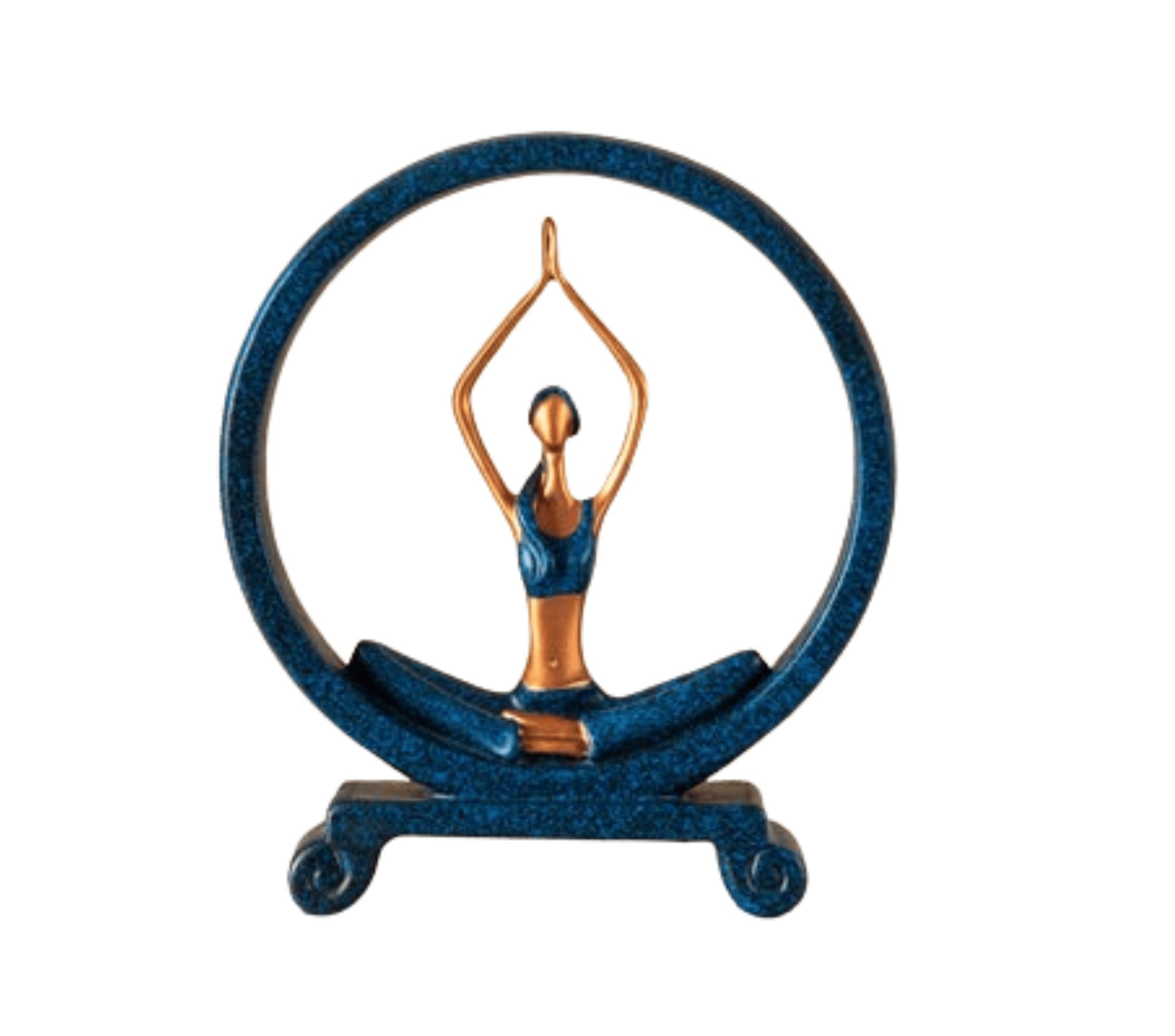 Blue Yoga Lady Figurine in Namaskar Mudra Pose - Nestern