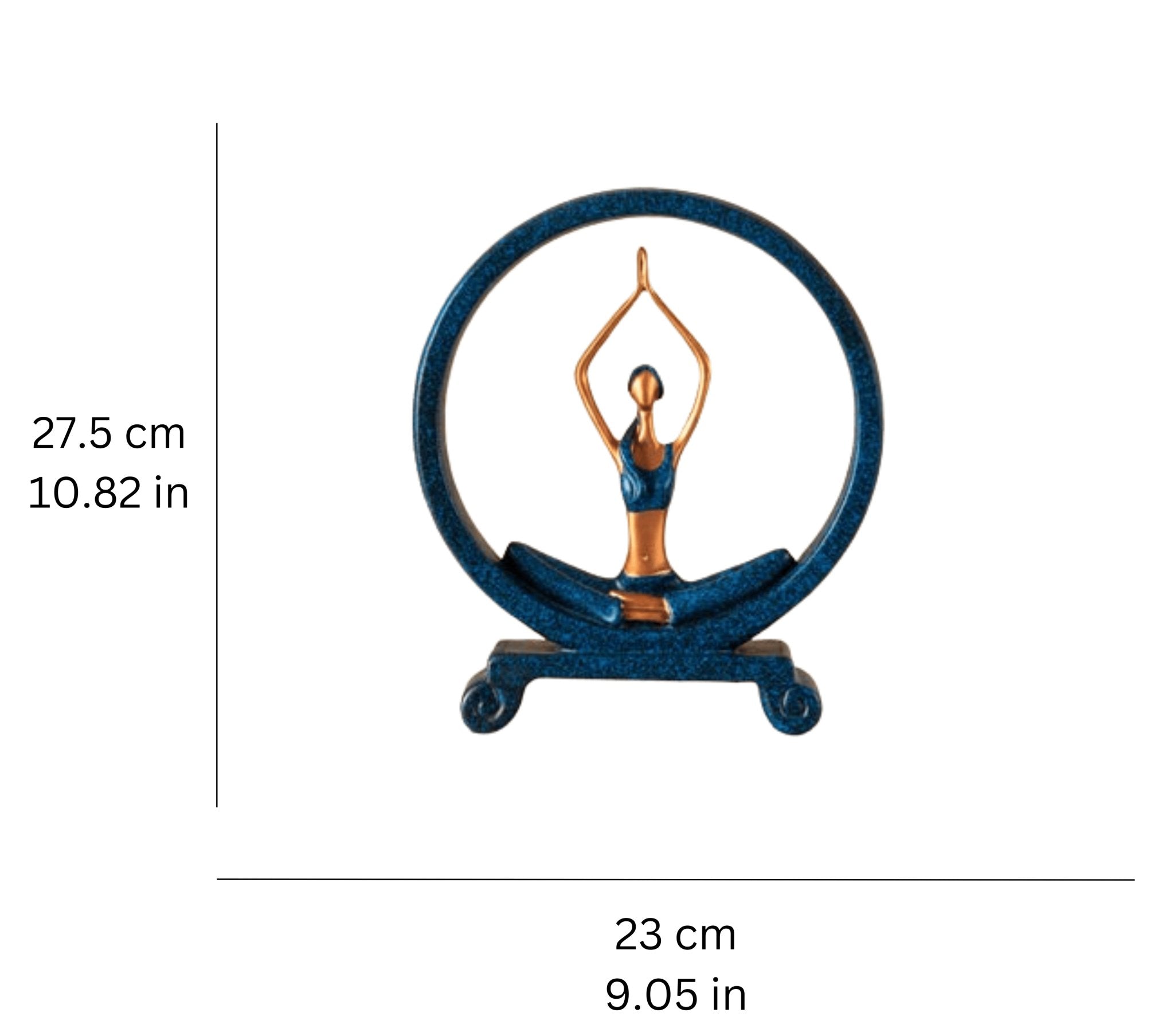 Blue Yoga Lady Figurine in Namaskar Mudra Pose - Nestern