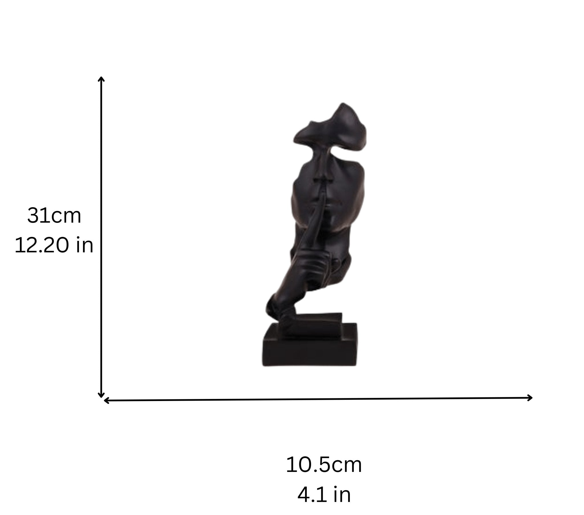 Bold Black Abstract Man Face Sculpture - Nestern