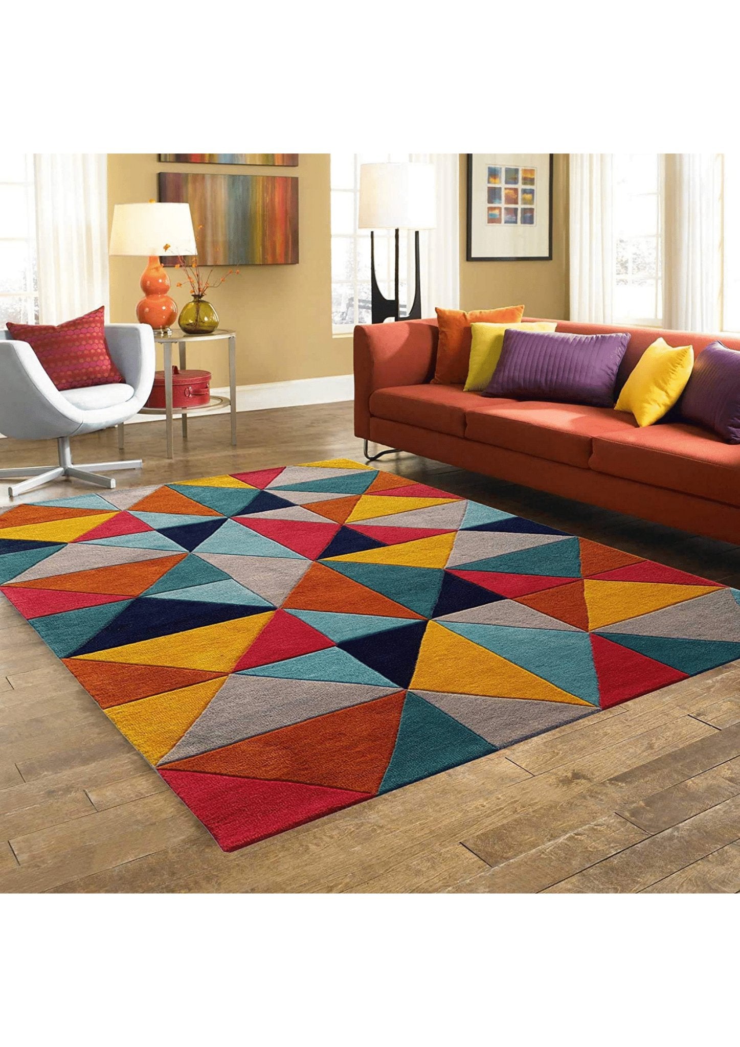 Chromatic Fusion Geometric Rug - Nestern