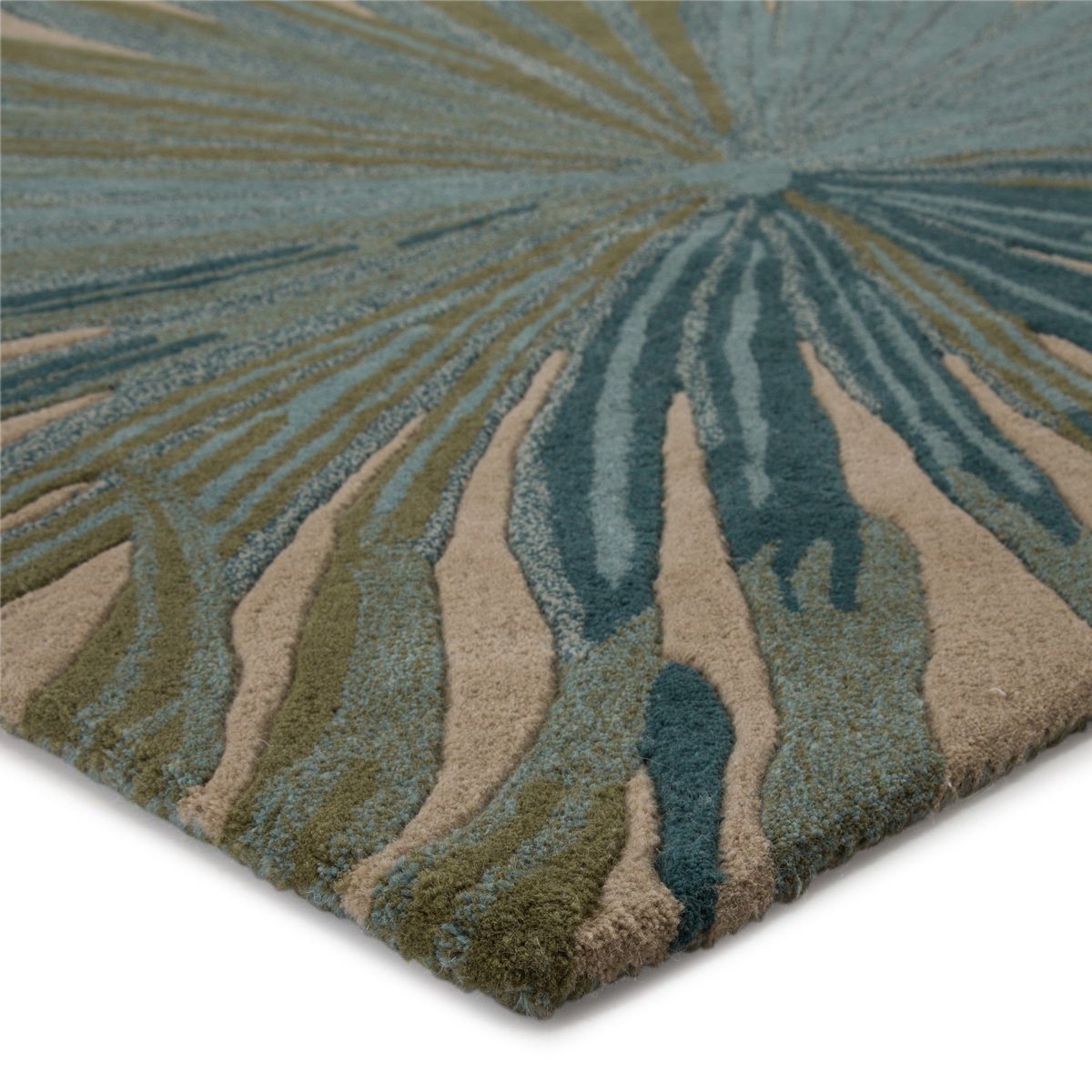 Contemporary Leaf Design Hand-Tufted Area Rug - Switzerland Wool Collections - Nestern