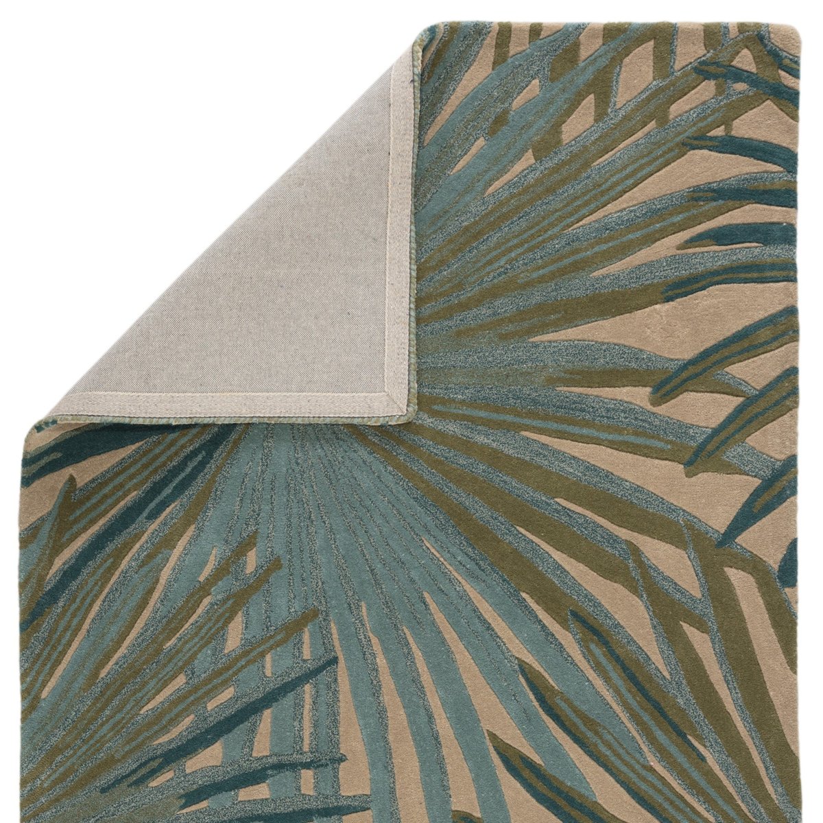Contemporary Leaf Design Hand-Tufted Area Rug - Switzerland Wool Collections - Nestern