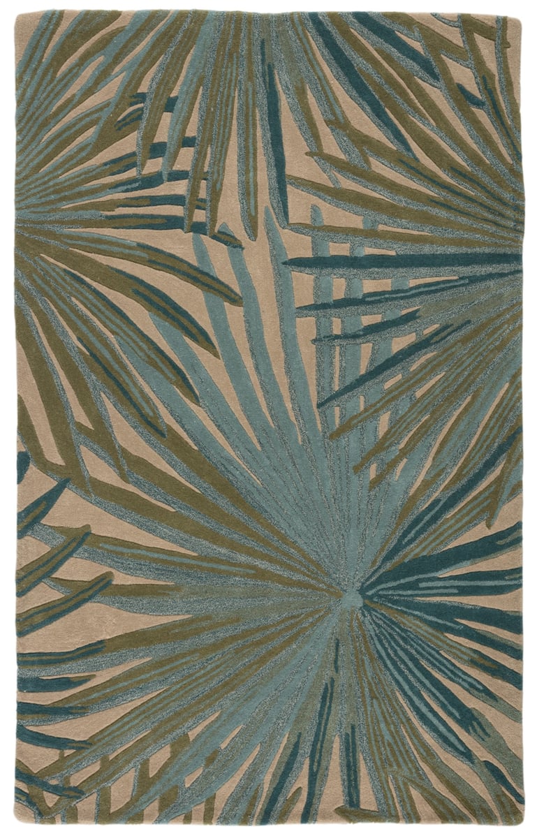 Contemporary Leaf Design Hand-Tufted Area Rug - Switzerland Wool Collections - Nestern