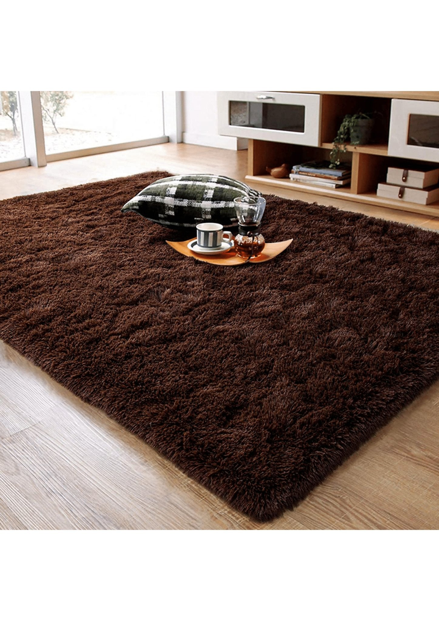 Cozy Shaggy Brown Area Rug - Nestern