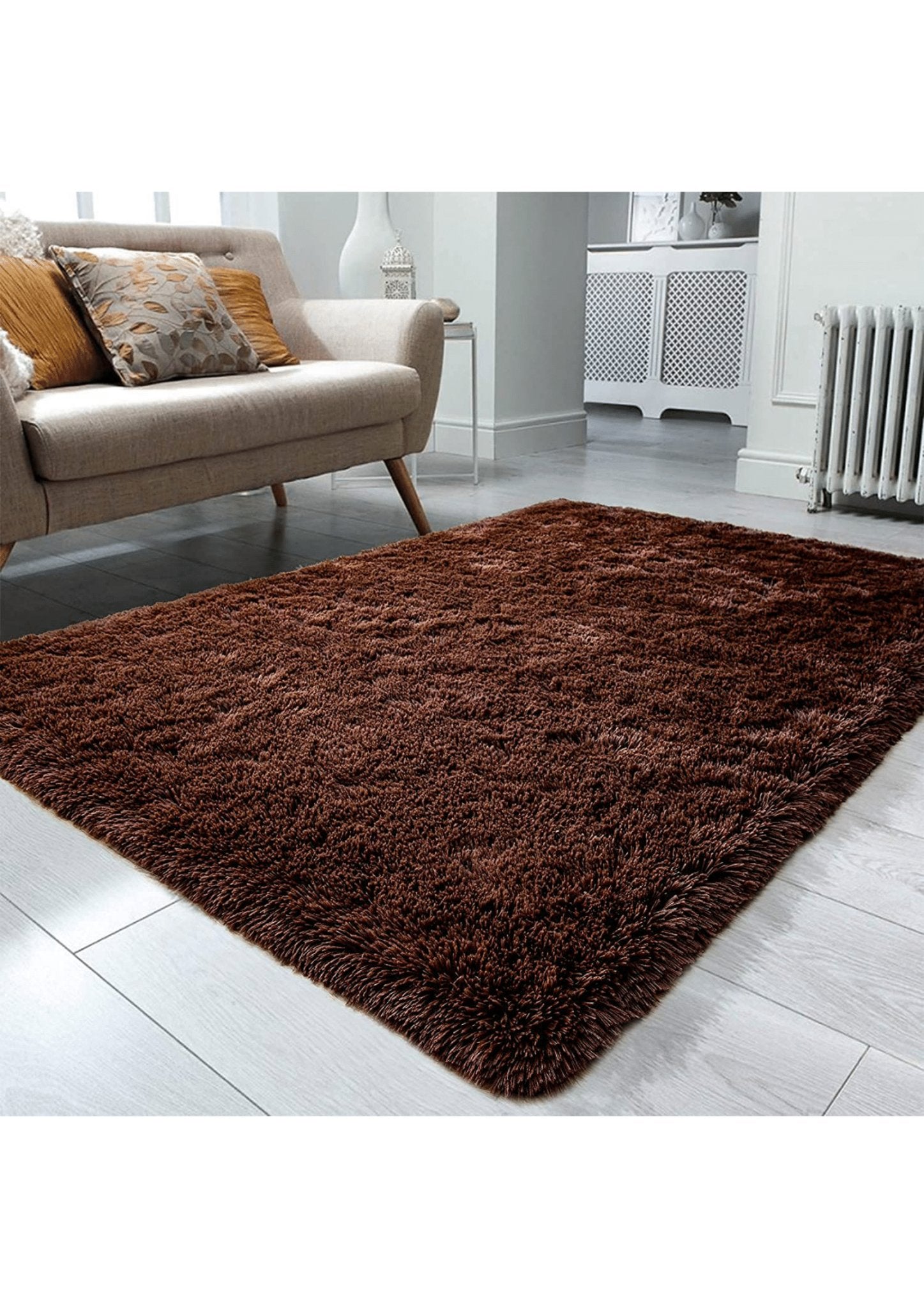 Cozy Shaggy Brown Area Rug - Nestern