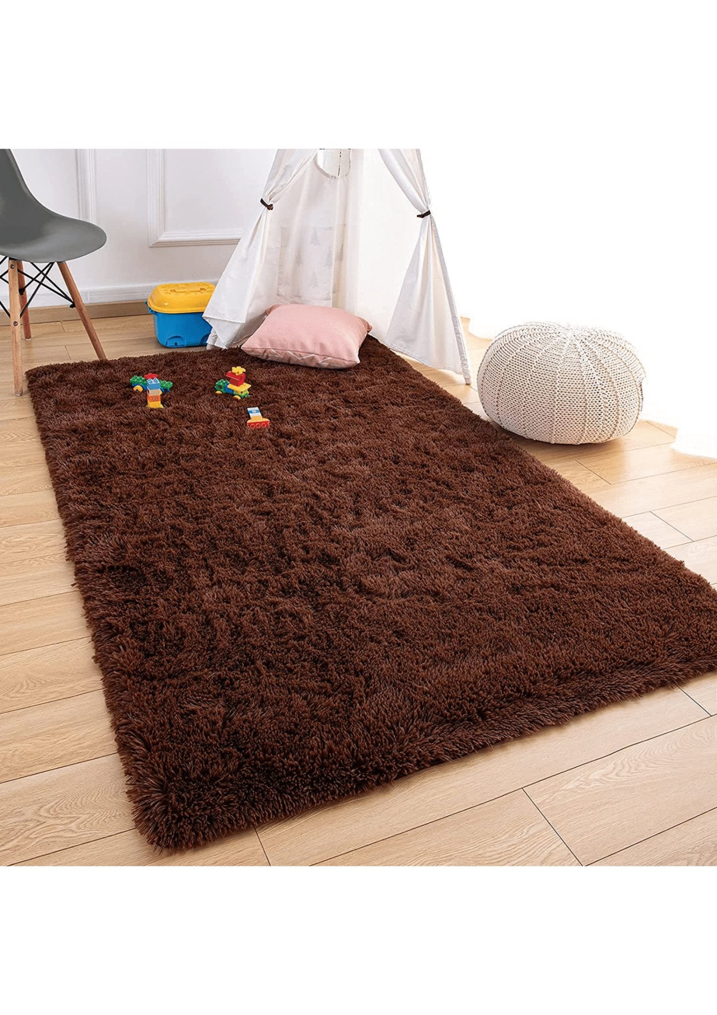Cozy Shaggy Brown Area Rug - Nestern
