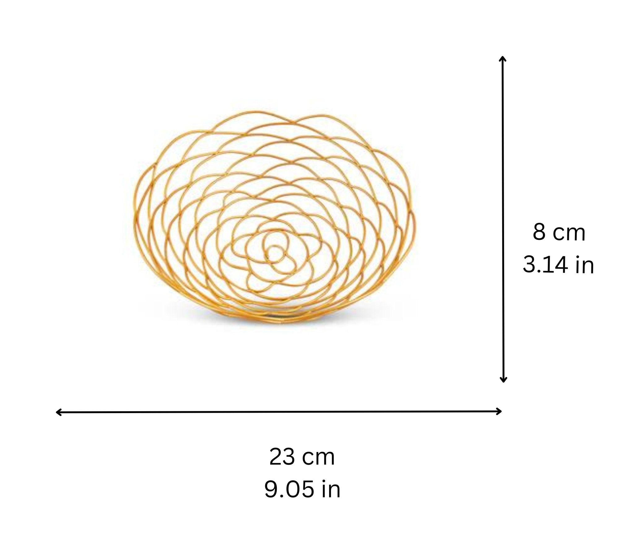 Curled Petal Golden Fruit Serving Tray - Nestern