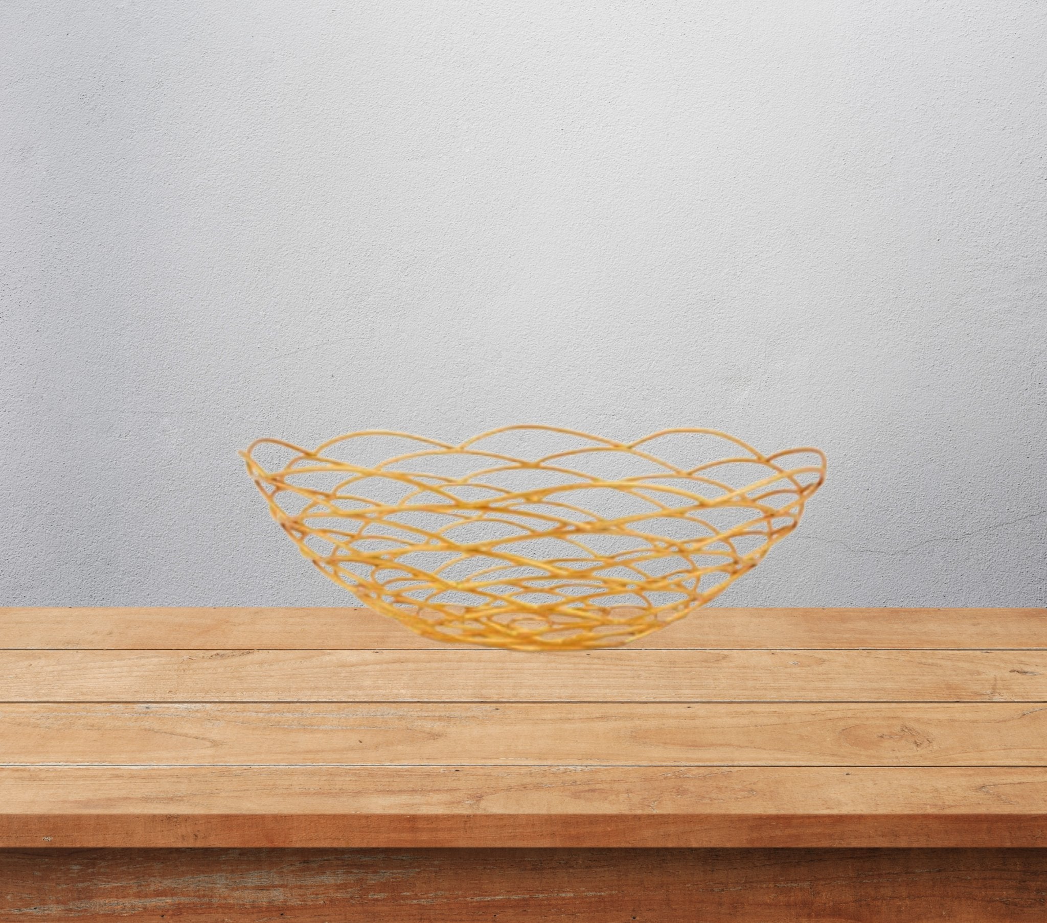Curled Petal Golden Fruit Serving Tray - Nestern