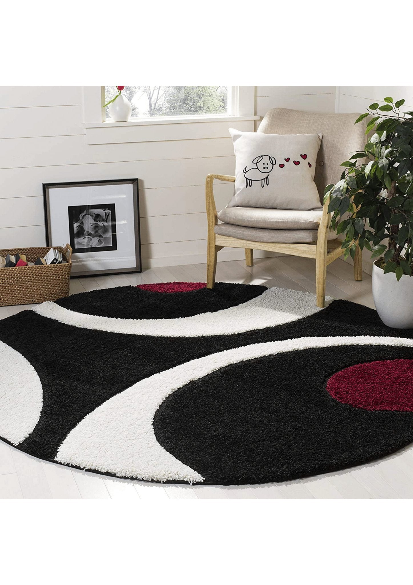 Curves and Circles Modern Abstract Rug - Nestern