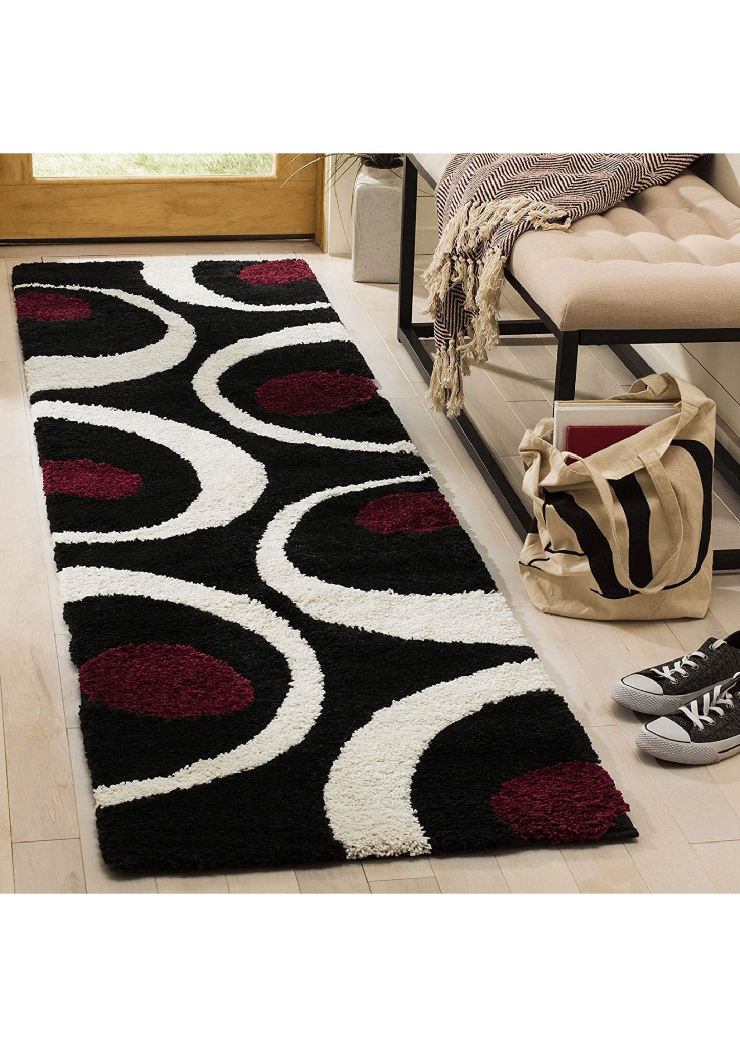 Curves and Circles Modern Abstract Rug - Nestern