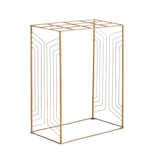 Elegant Floral Gold Pooja Metal Stand for Home Decor