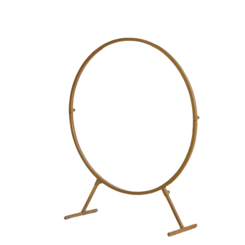 Modern Golden Circular Metal Stand for Home & Event Decor