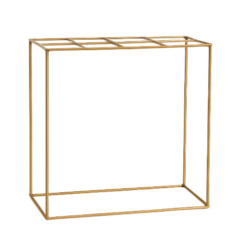 Elegant Golden Metal Frame Stand for Idols & Decor