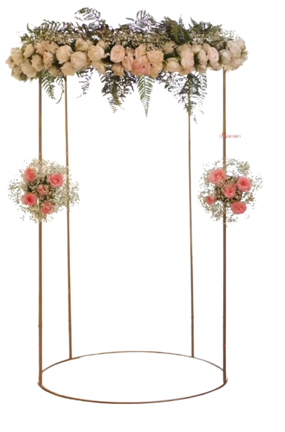 Floral Round Pooja Stand for Moorti Placement Decor