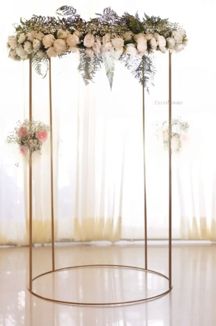 Floral Round Pooja Stand for Moorti Placement Decor