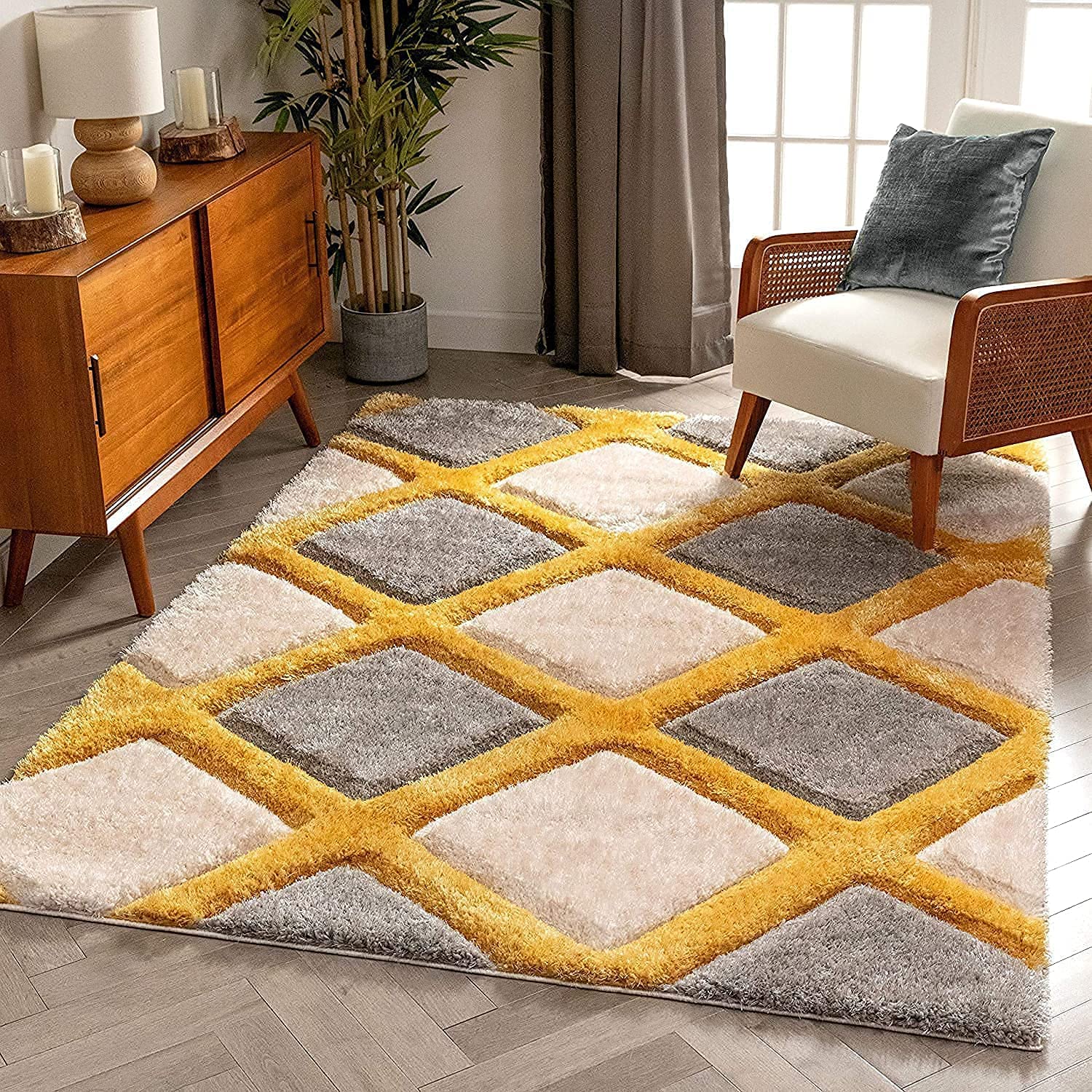 Diamond Harmony Geometric Rug - Nestern