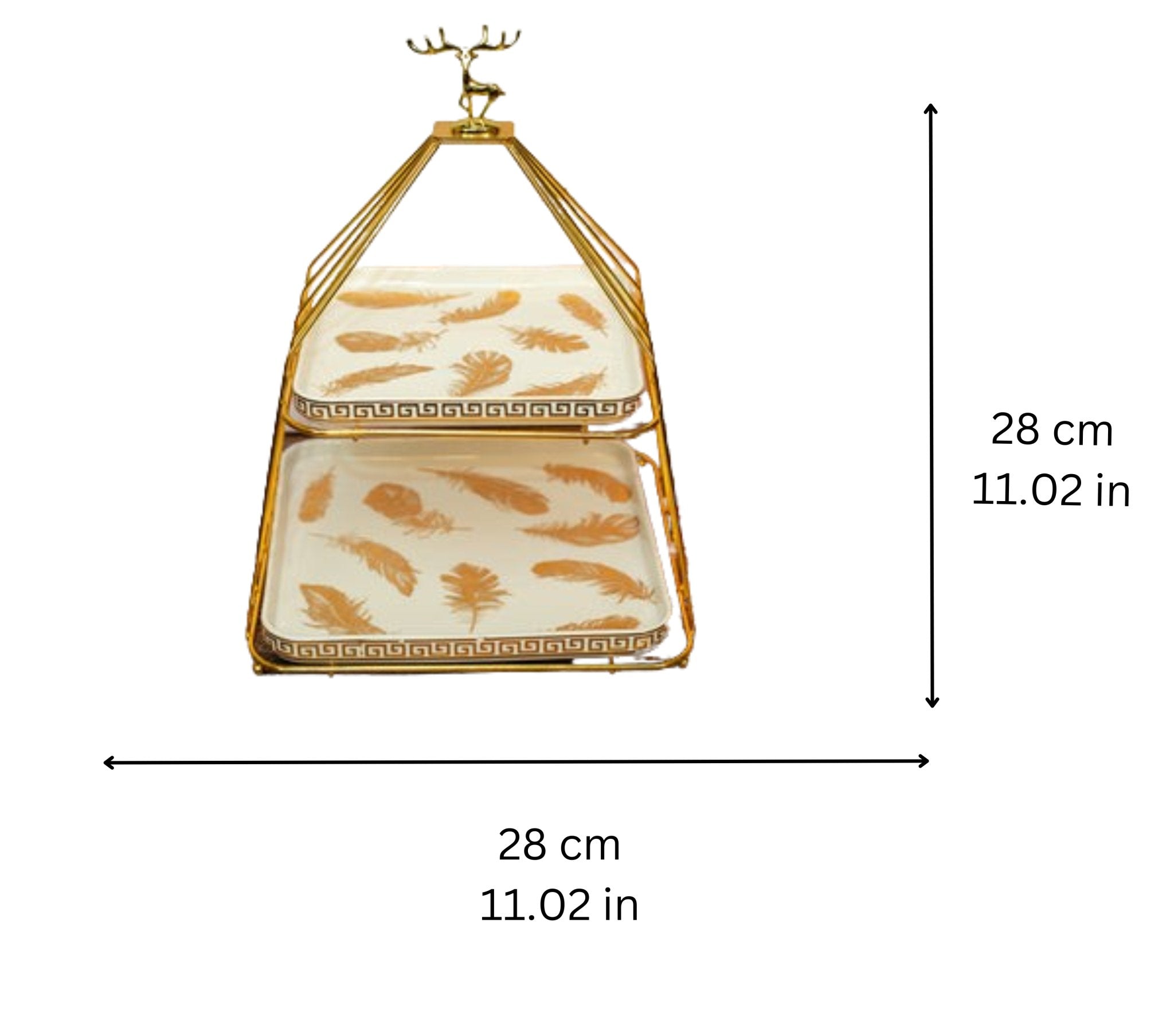 Double Storey Versatile White Ceramic Tray - Nestern