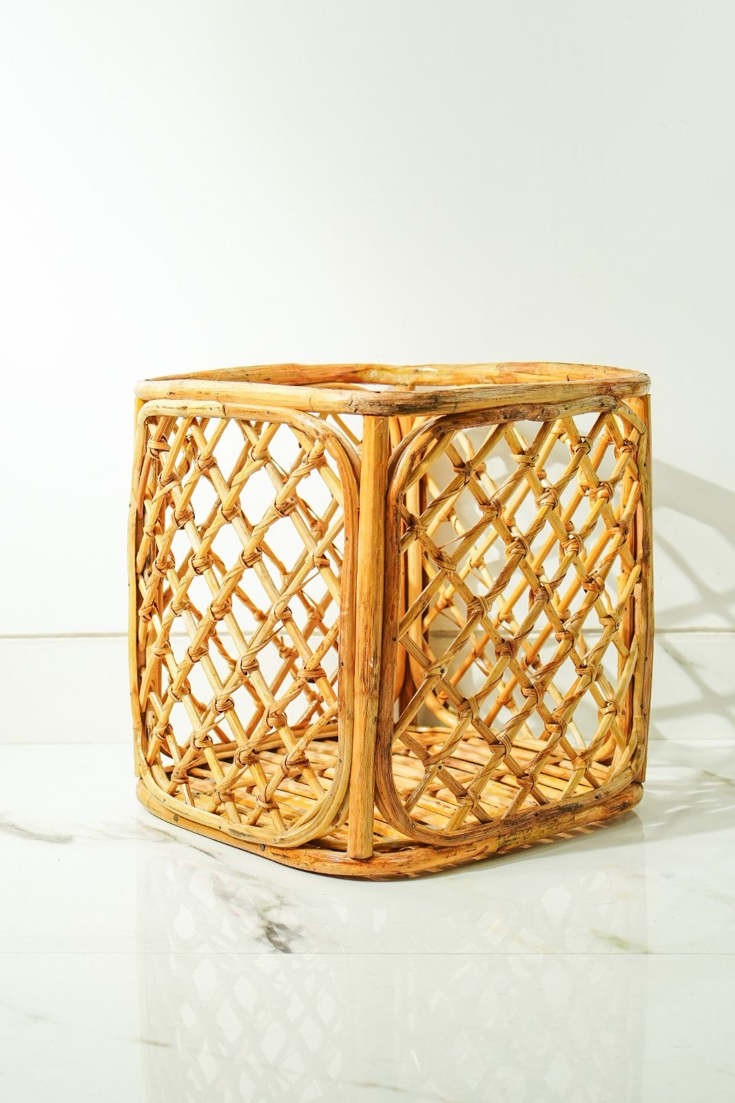 Rattan Square Planter Basket – Stylish Indoor Pot Holder