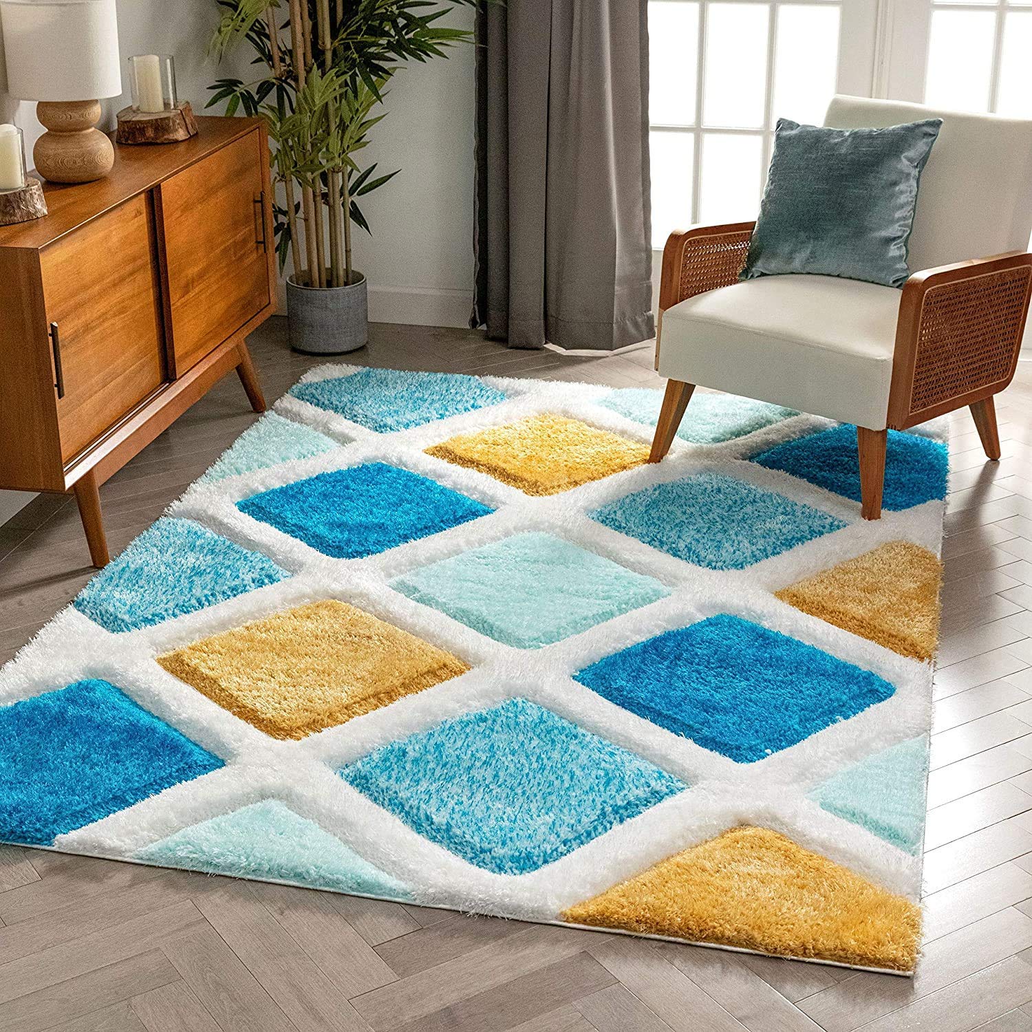 Dynamic Vibrant Harmony Geometric Rug - Nestern