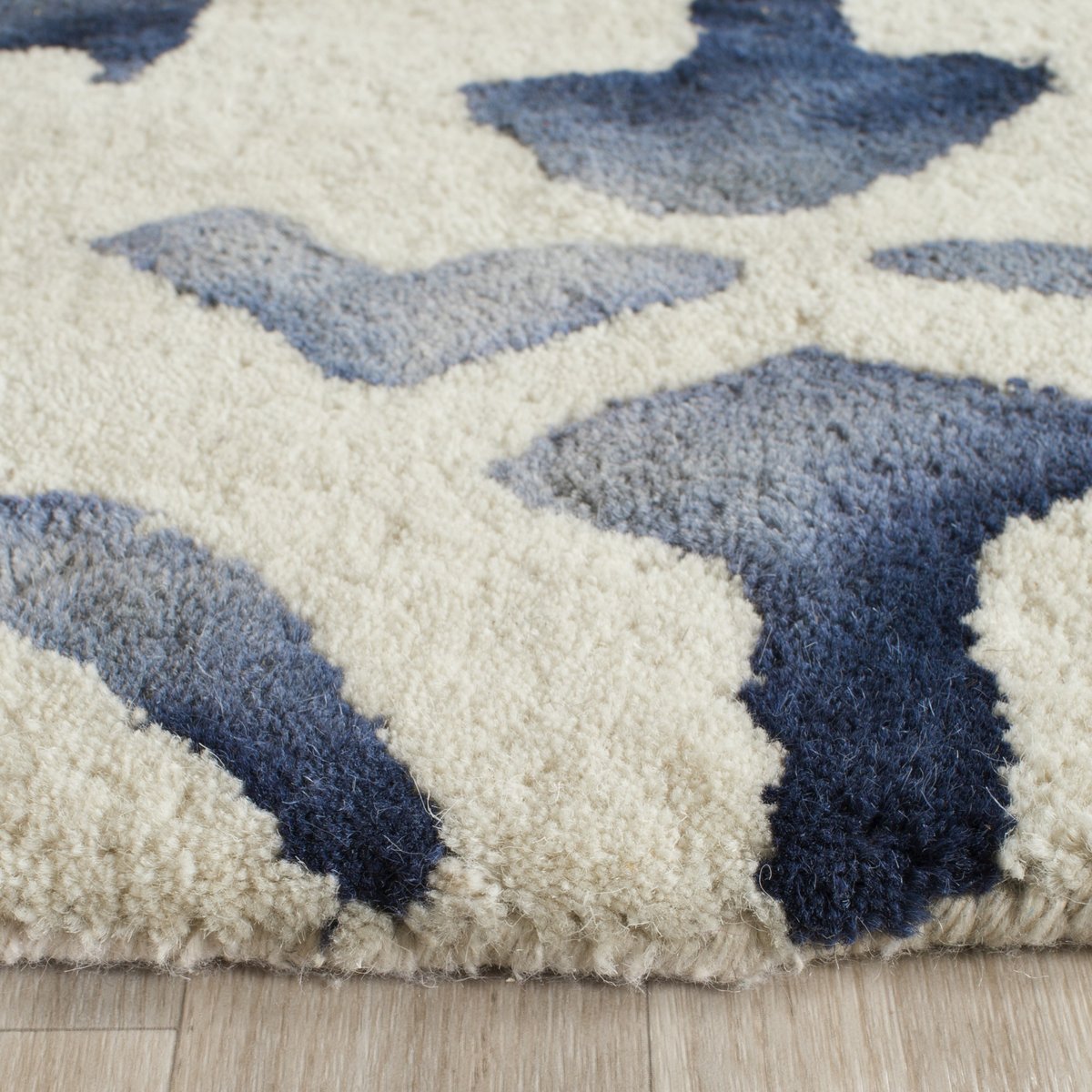 Elegant Blue Floral Medallion Wool Area Rug - Custom Sizes Available - Switzerland Wool Collections - Nestern