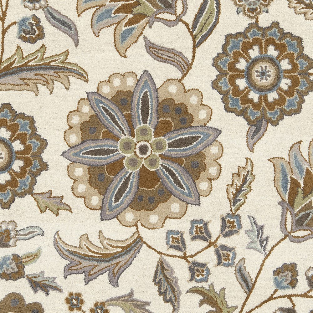 Elegant Floral Pattern Area Rug - Switzerland Wool Collections - Custom Sizes - Nestern