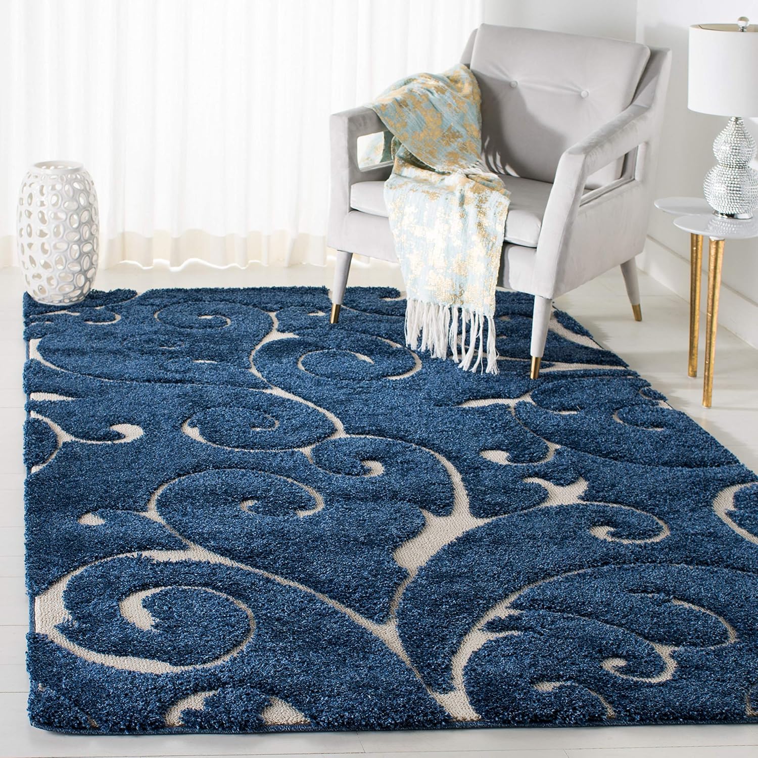 Ethereal Blue Wave Area Rug - Nestern
