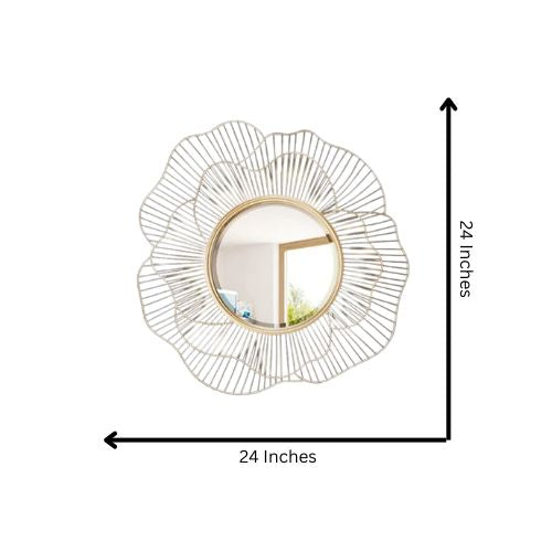 Floral Metal Wall Mirror Subtle Flower Designer