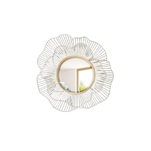 Floral Metal Wall Mirror Subtle Flower Designer