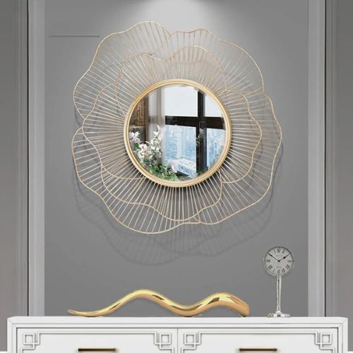 Floral Metal Wall Mirror Subtle Flower Designer