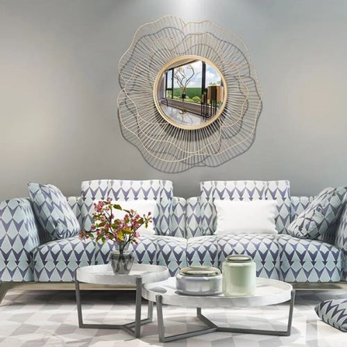 Floral Metal Wall Mirror Subtle Flower Designer