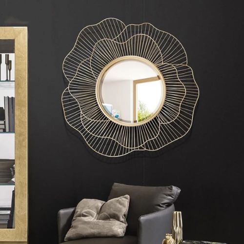 Floral Metal Wall Mirror Subtle Flower Designer