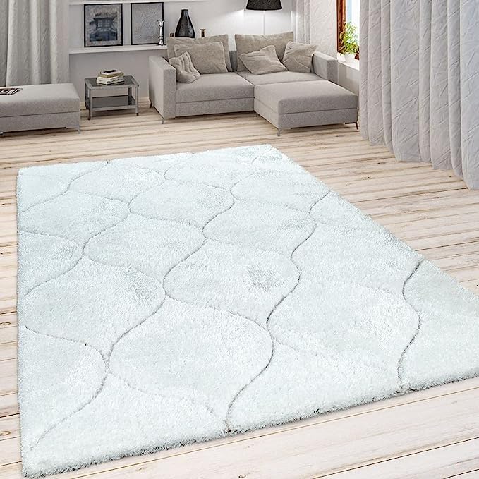 Fluffy Geometric Pattern Area Rug - Nestern