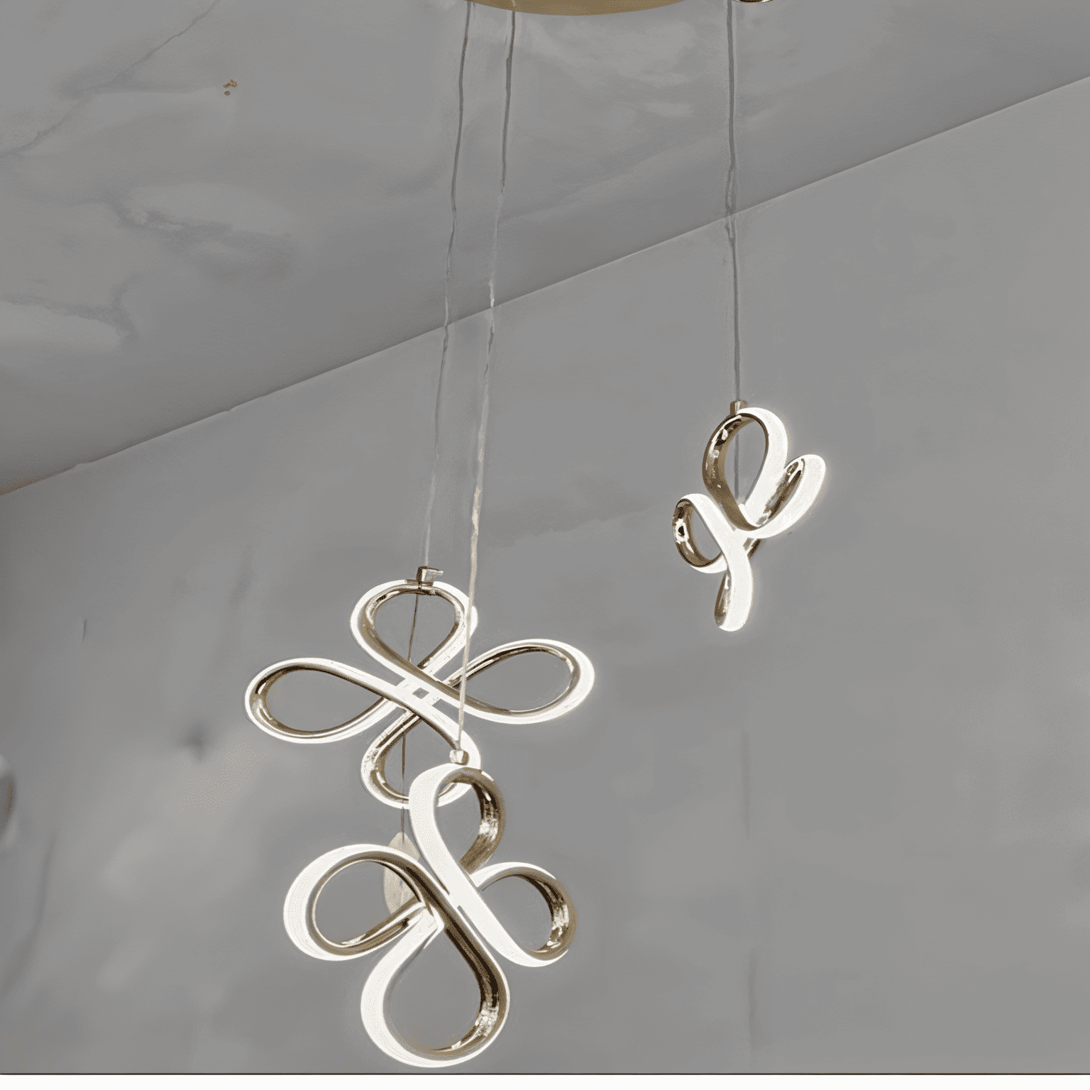Elegant Spiral LED Pendant Light – Modern Rose Gold Chandelier