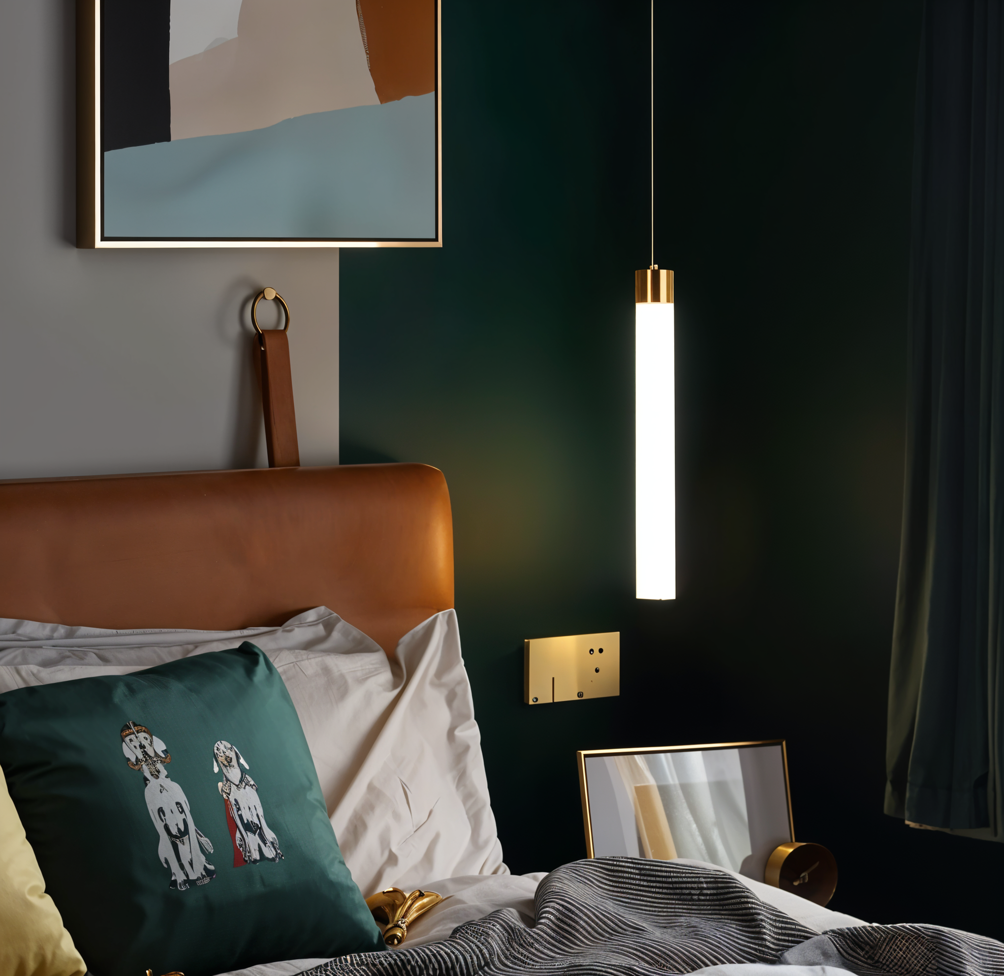 Elegant Ring-Shaped GD Metal LED Pendant Light-182-GD