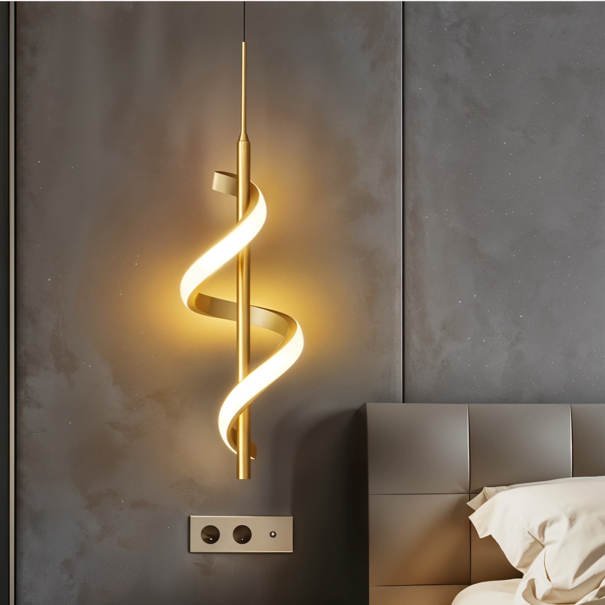 3C LED Luxurious Spiral Pendant Light with GD Metal Finish