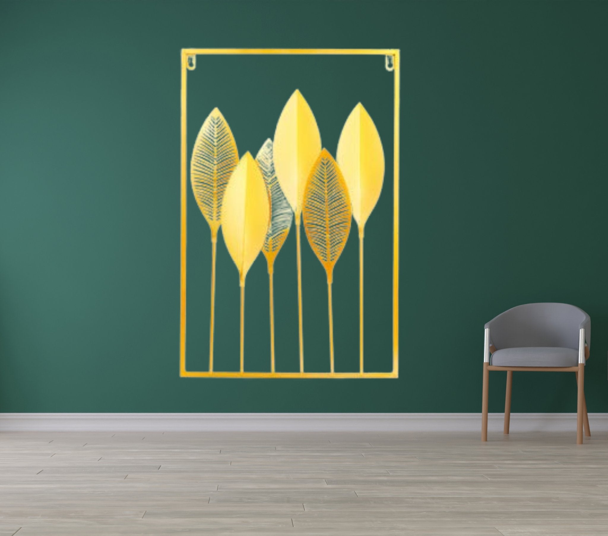 Gold Metal Leaf Wall Art - Nestern