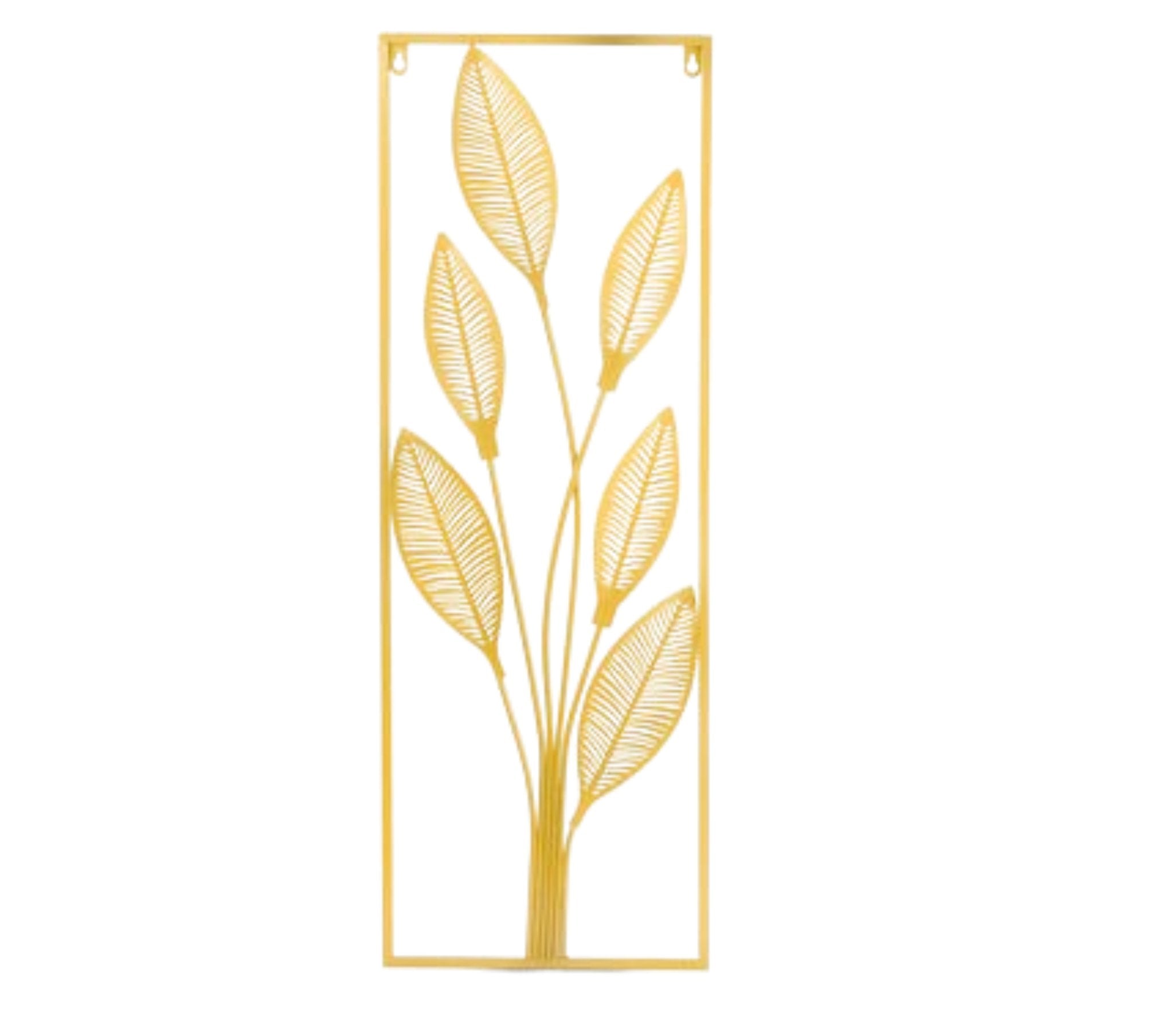 Gold Metal Leaf Wall Art - Nestern