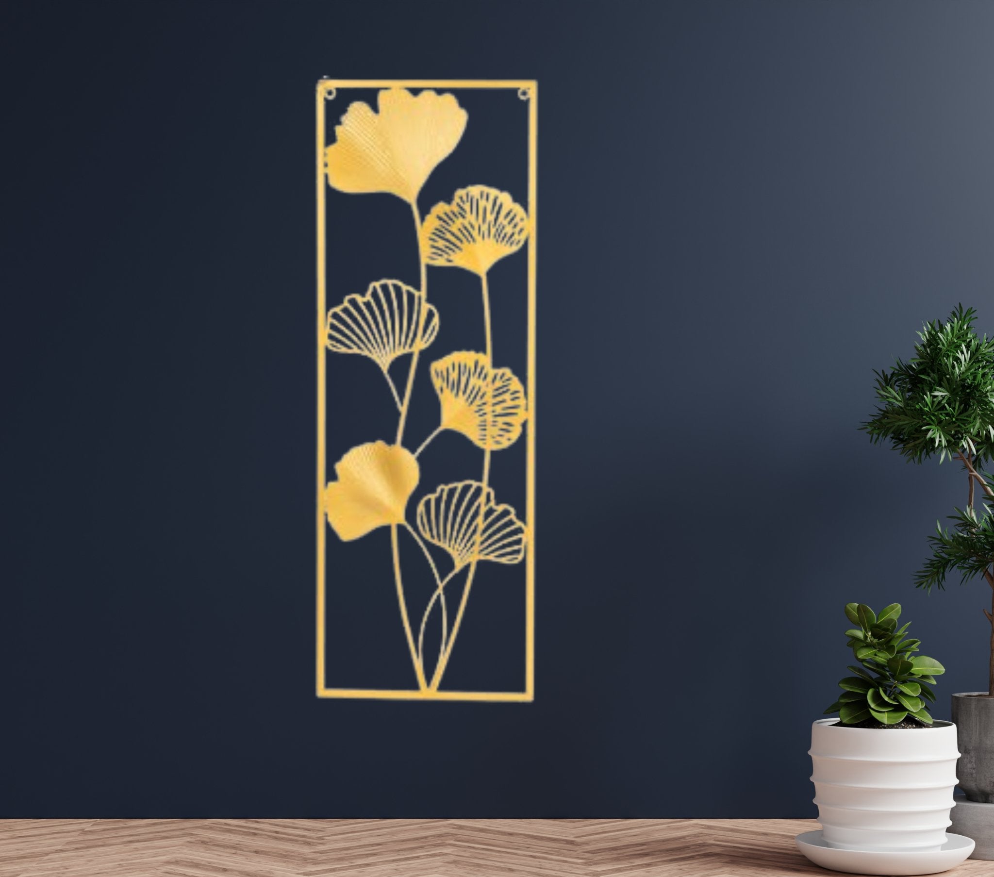 Gold Metal Leaf Wall Art - Nestern