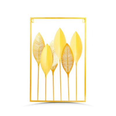 Gold Metal Leaf Wall Art - Nestern
