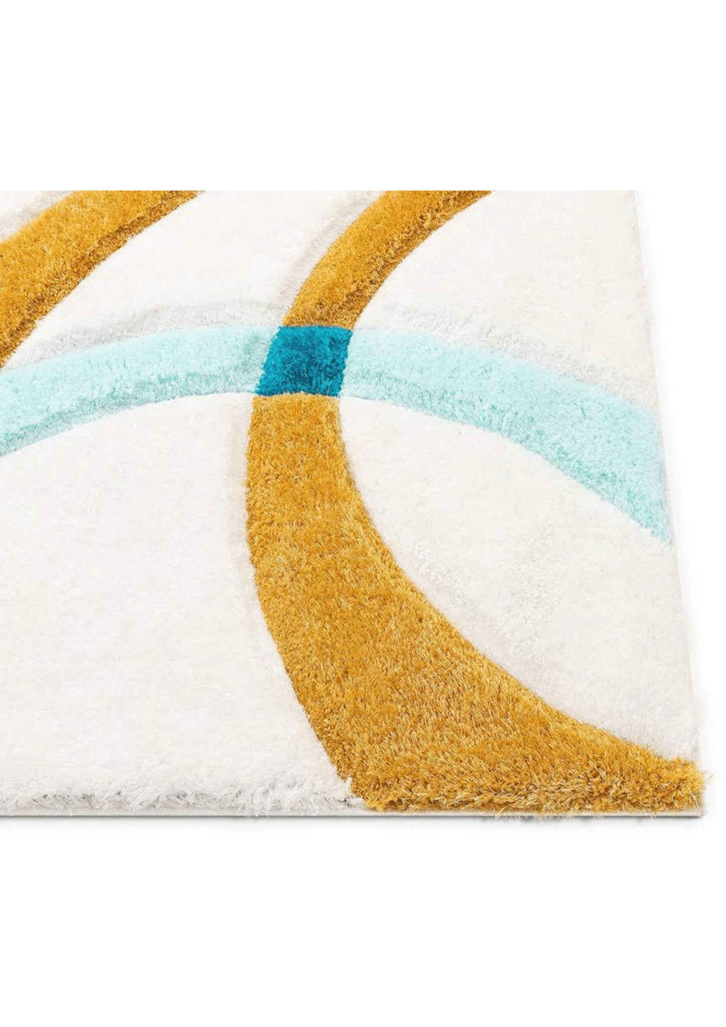 Gold-White Abstract Rug - Nestern