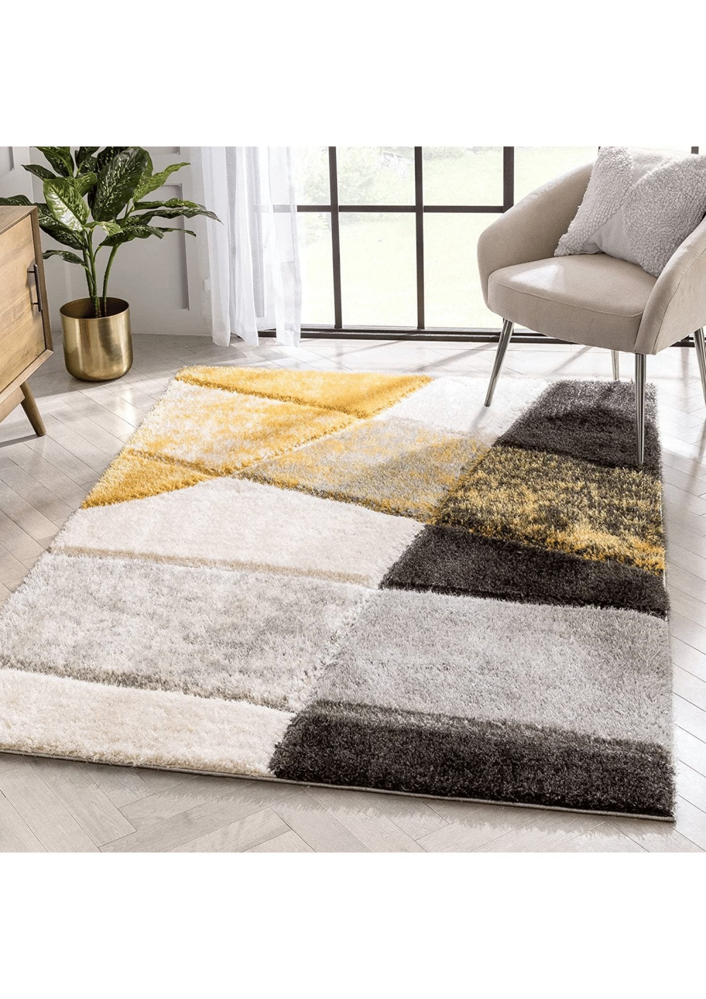 Golden Glow Abstract Area Rug - Nestern