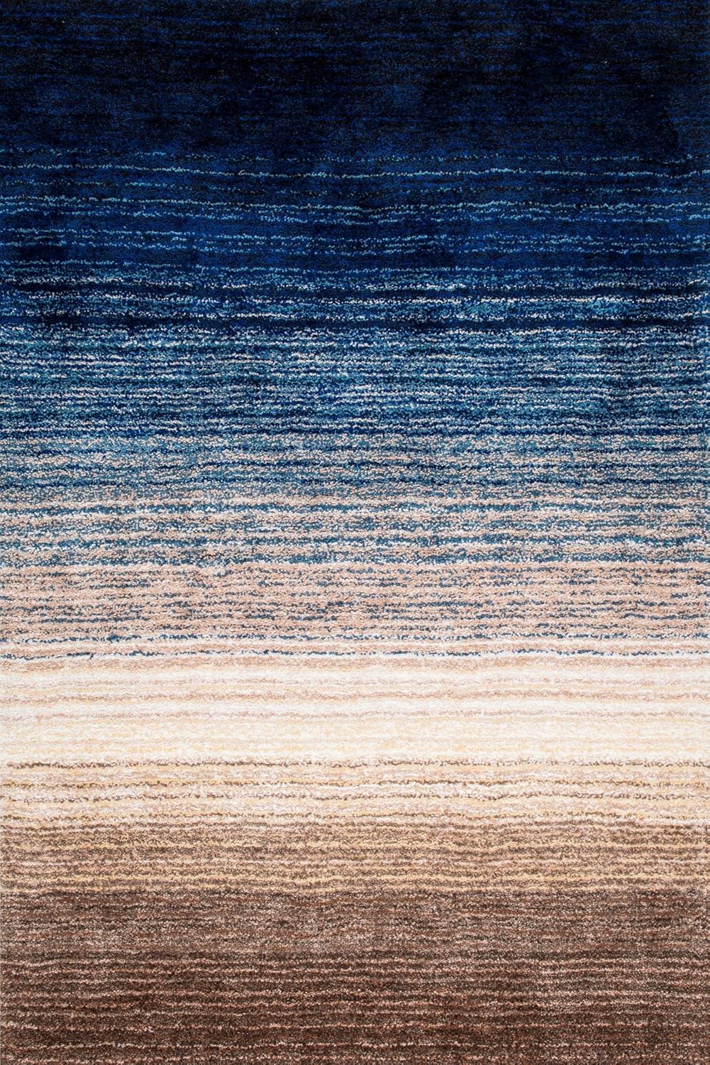 Gradient Blue and Beige Area Rug - Nestern
