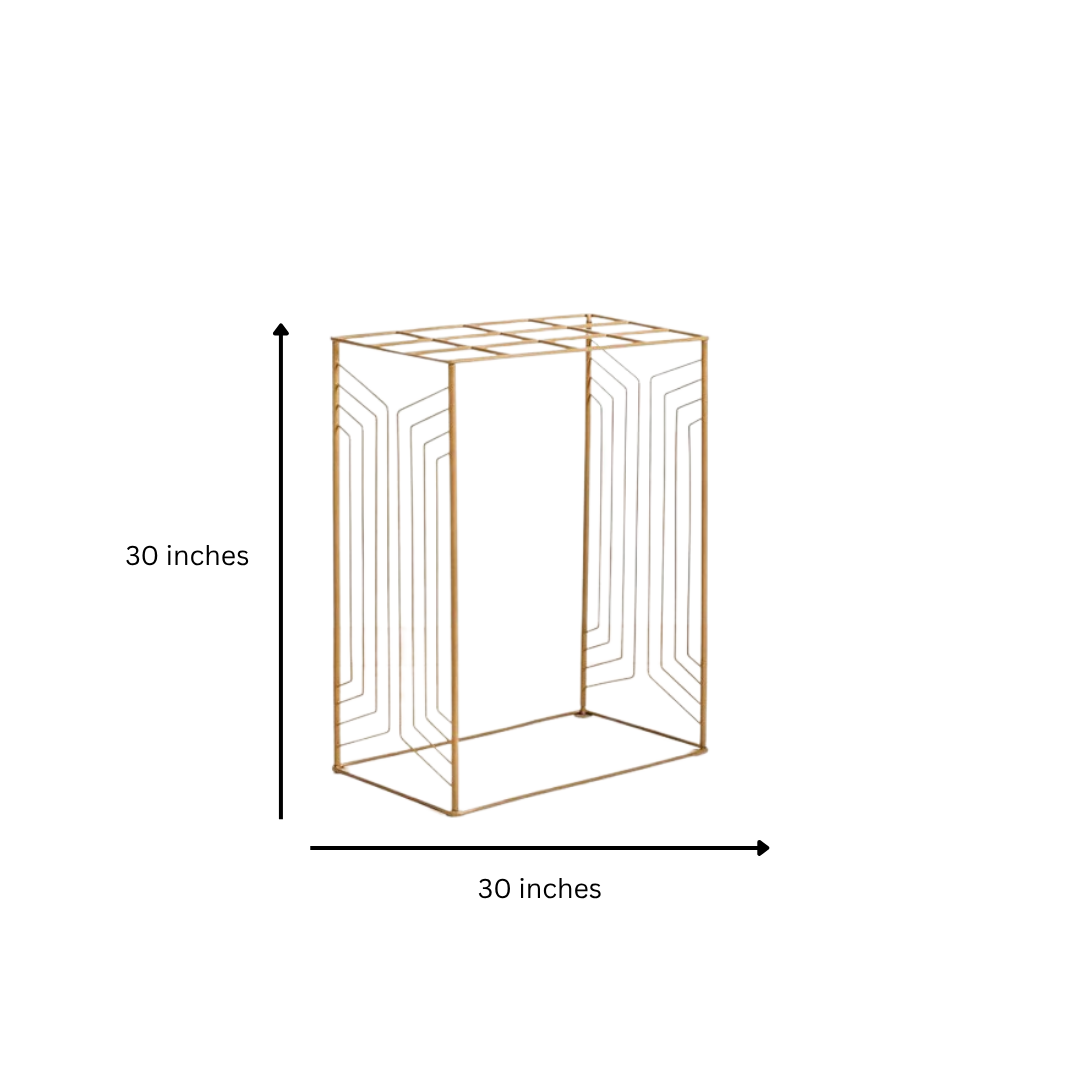 Elegant Floral Gold Pooja Metal Stand for Home Decor